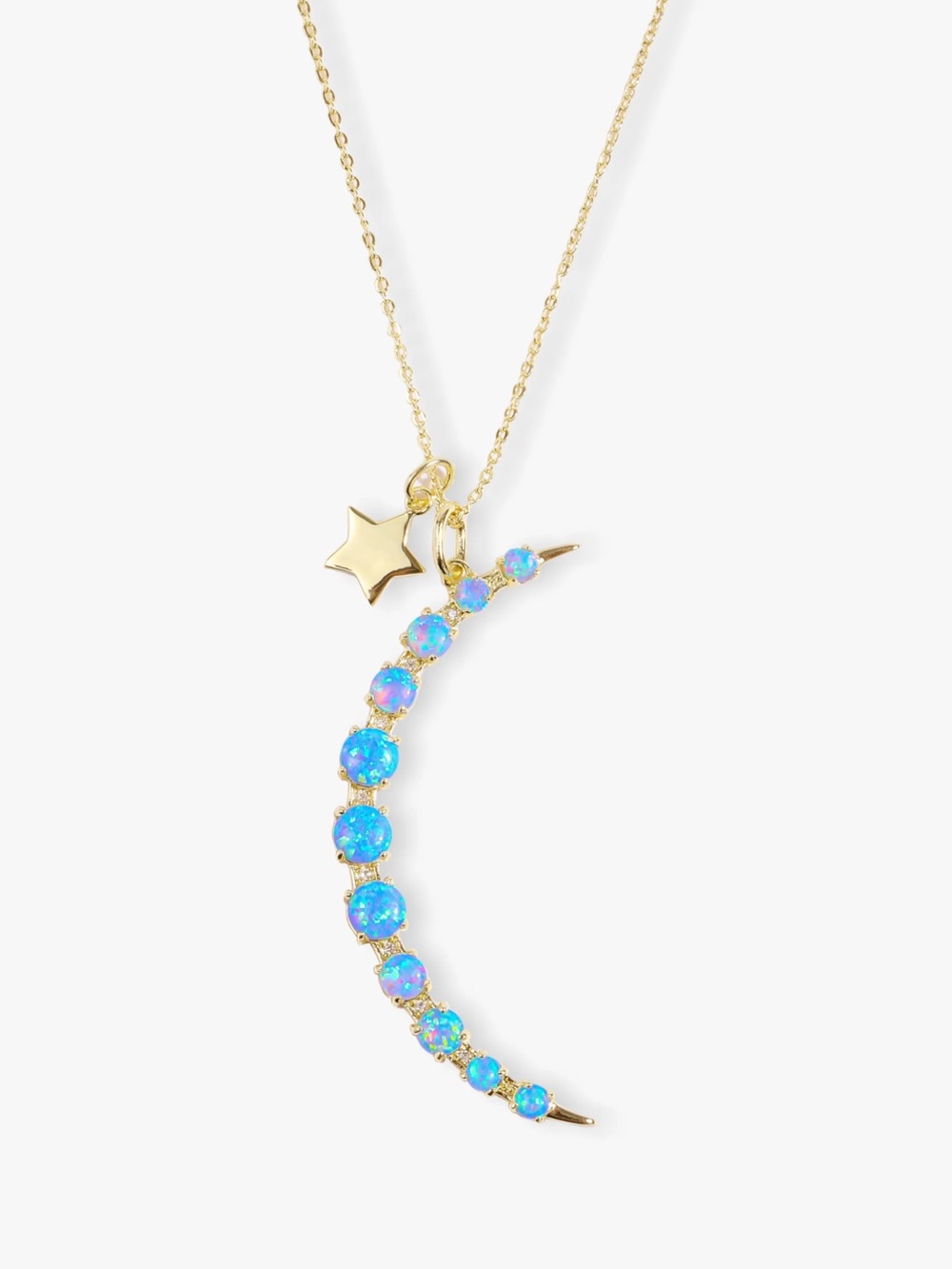 MELINDA MARIA 🌙  “what dreams are made of” Crescent Moon necklace NWOT! Opal gem